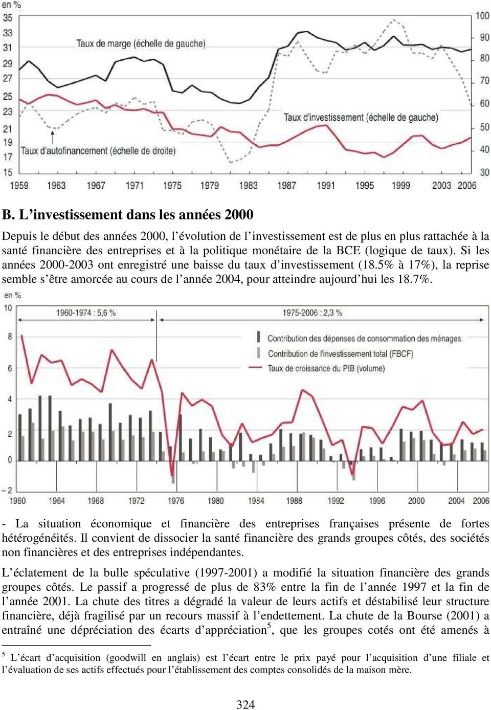 5% à 17%), la reprise semble s être amorcée au cours de l année 2004, pour atteindre aujourd hui les 18.7%. - La situation économique et financière des entreprises françaises présente de fortes hétérogénéités.