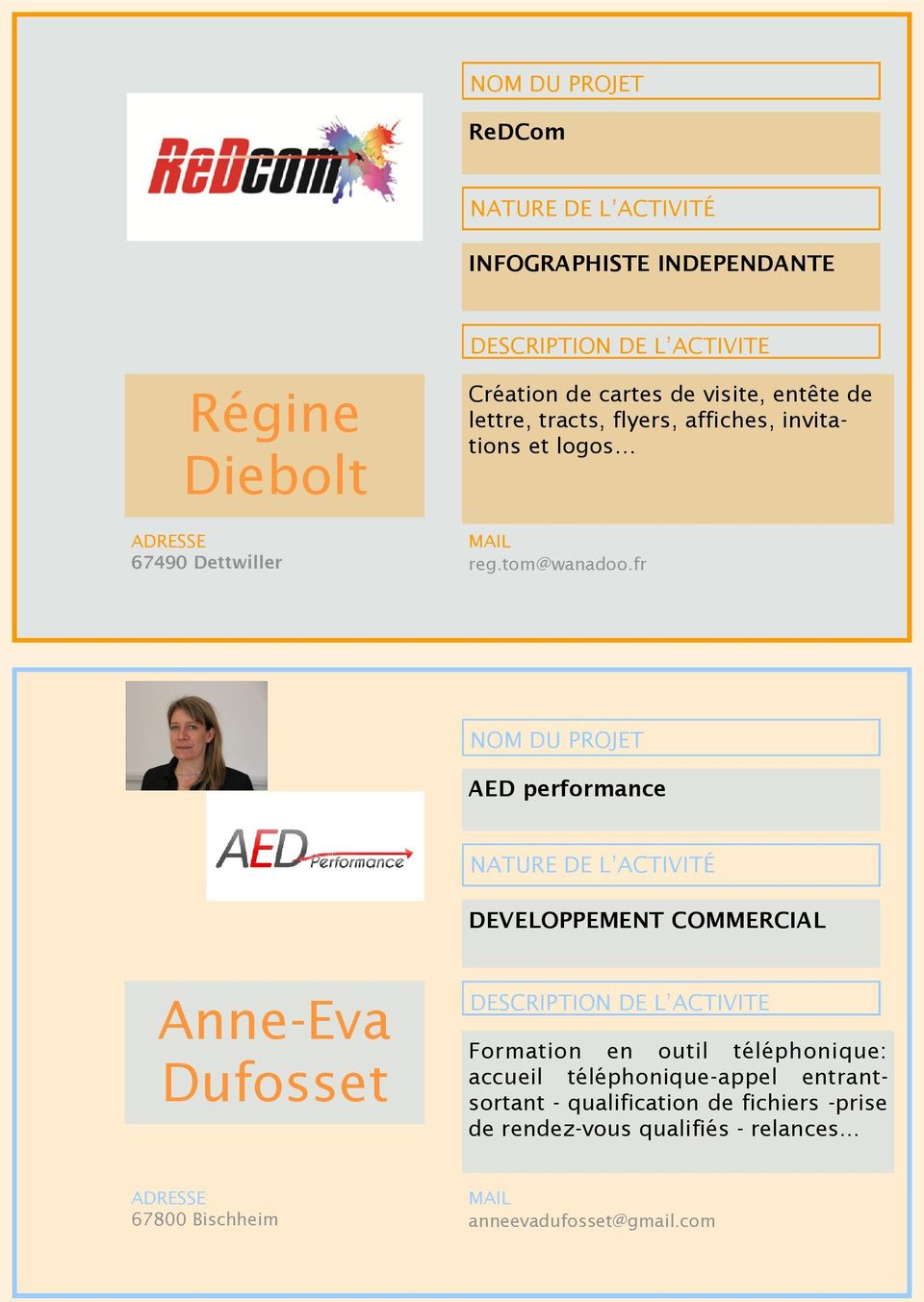 fr AED performance DEVELOPPEMENT COMMERCIAL Anne-Eva Dufosset Formation en outil téléphonique: accueil