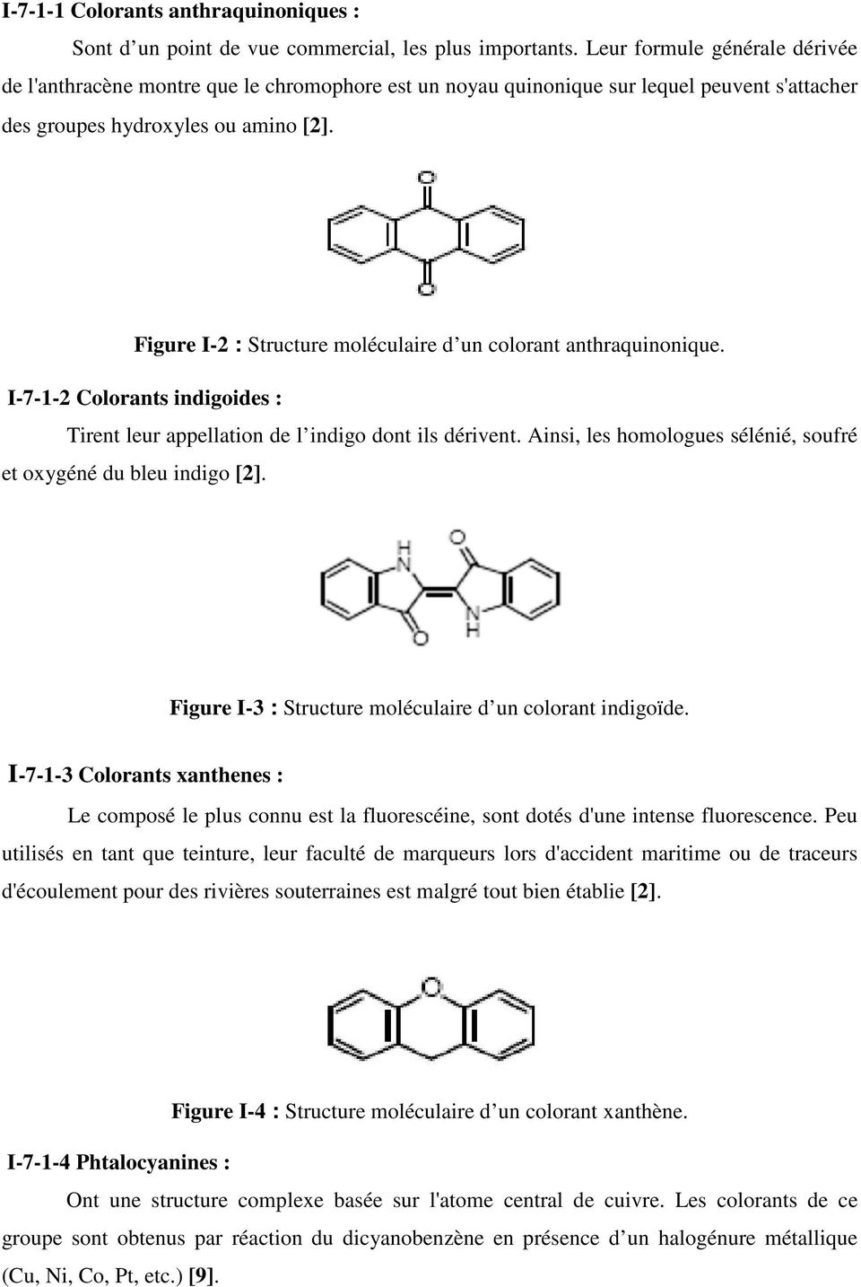 Figure I-2 : Structure moléculaire d un colorant anthraquinonique. I-7-1-2 Colorants indigoides : Tirent leur appellation de l indigo dont ils dérivent.