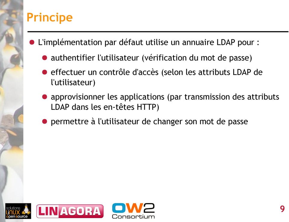 attributs LDAP de l'utilisateur) approvisionner les applications (par transmission des