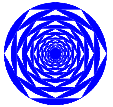 b) Hexagones imbriqués 2 On refais la même construction que précédemment en ajoutant les cercles circonscrits à