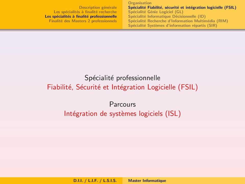 Intégration Logicielle (FSIL)