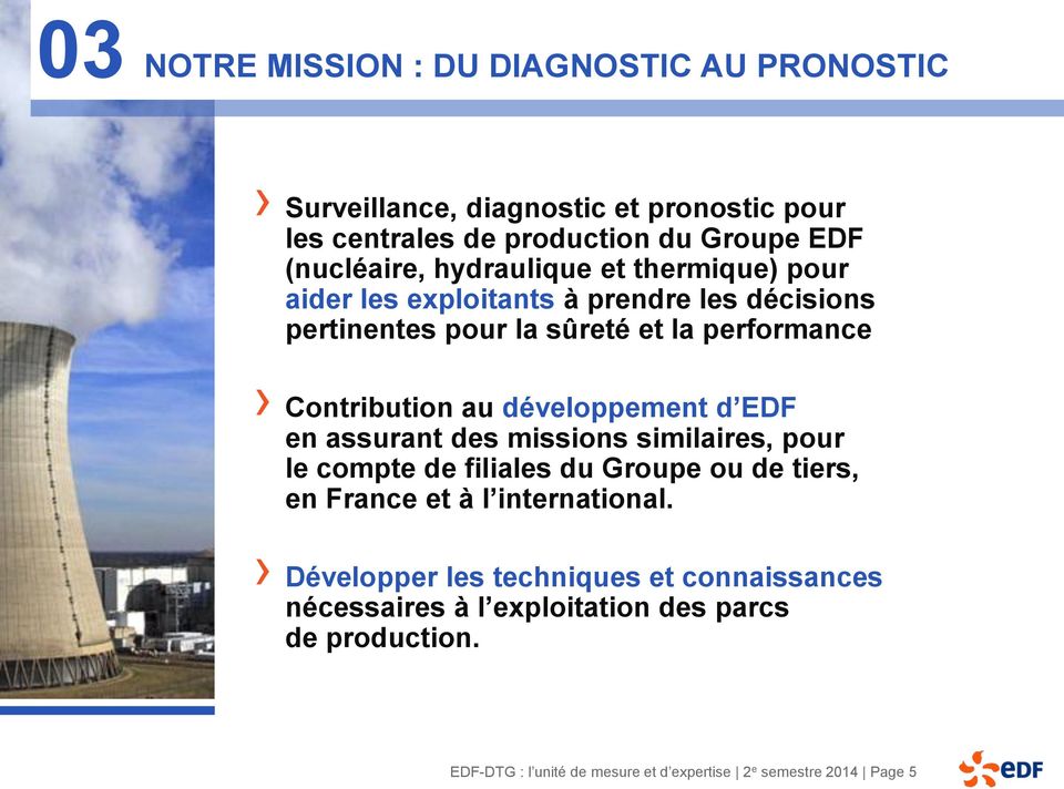 développement d EDF en assurant des missions similaires, pour le compte de filiales du Groupe ou de tiers, en France et à l international.