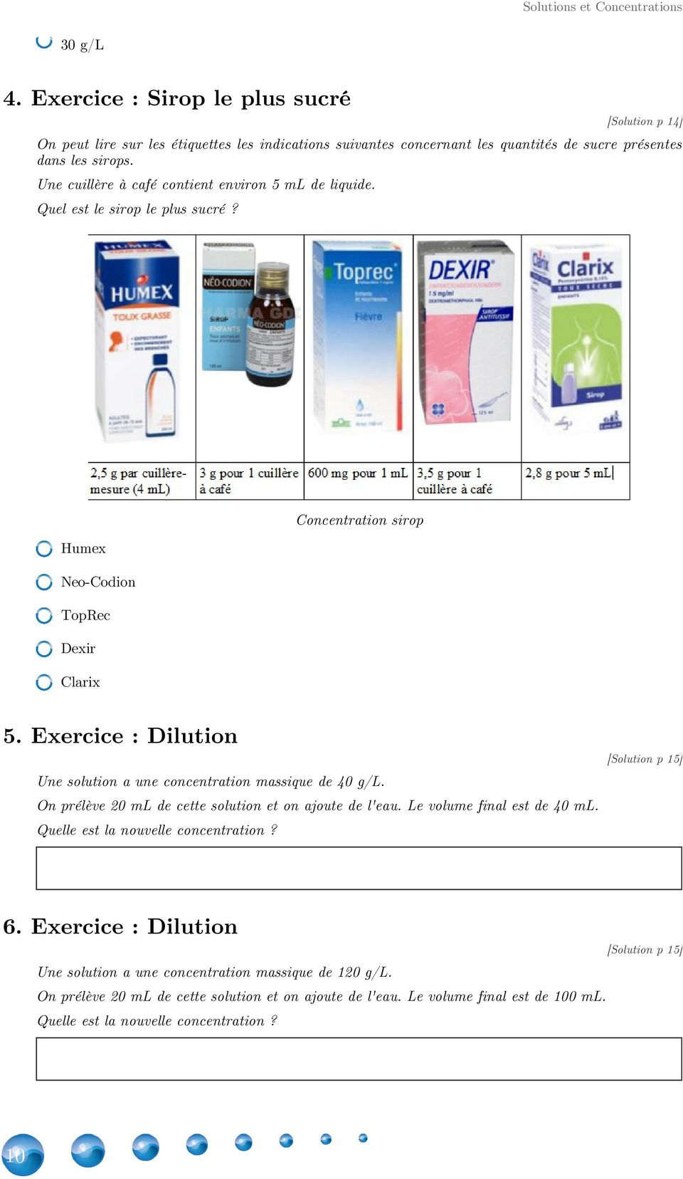 exercice dilution seconde