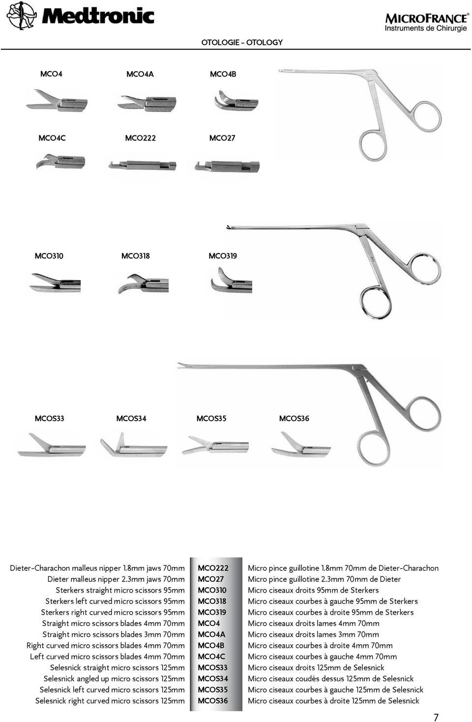 blades 3mm 70mm Right curved micro scissors blades 4mm 70mm Left curved micro scissors blades 4mm 70mm Selesnick straight micro scissors 125mm Selesnick angled up micro scissors 125mm Selesnick left