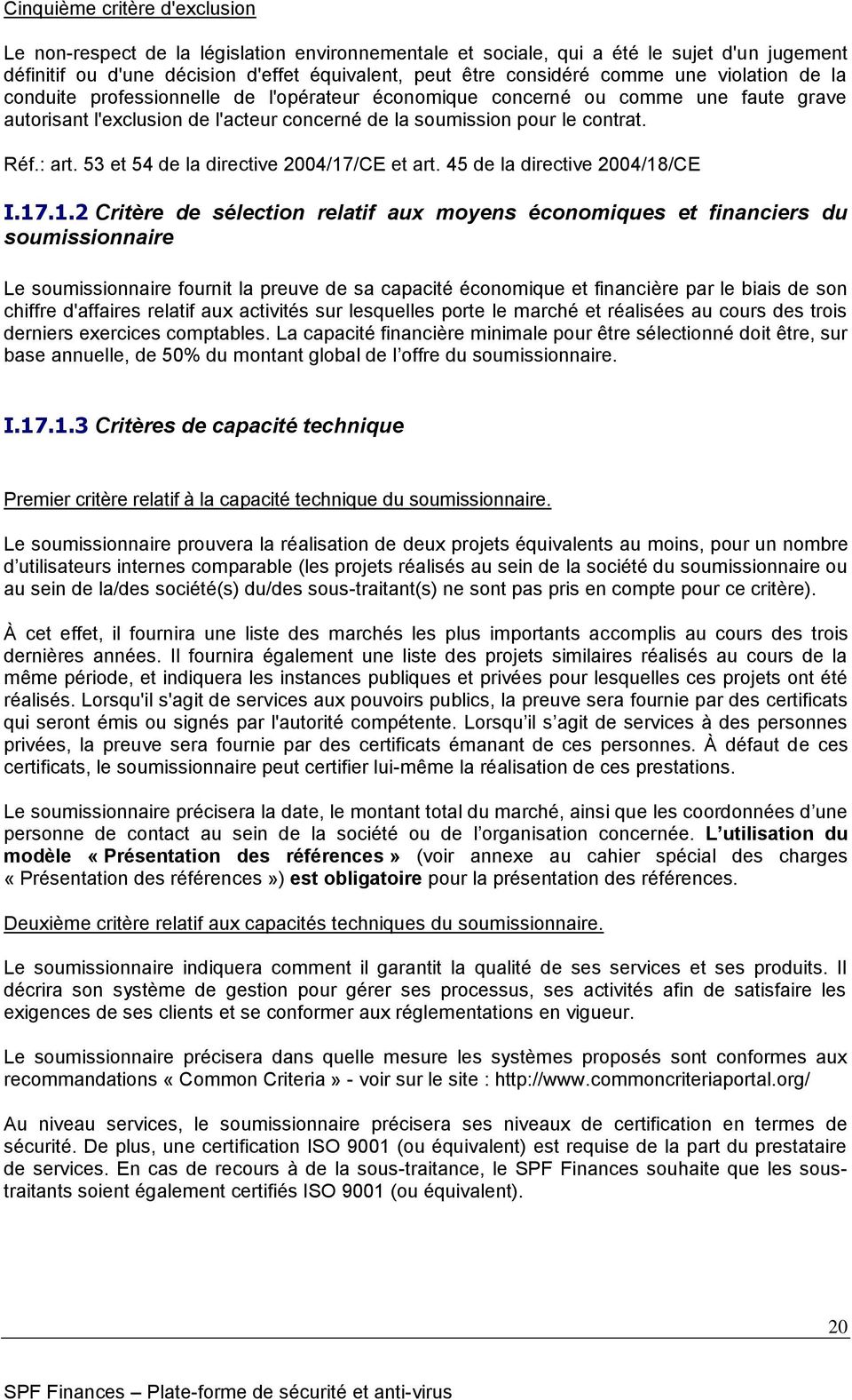 53 et 54 de la directive 2004/17