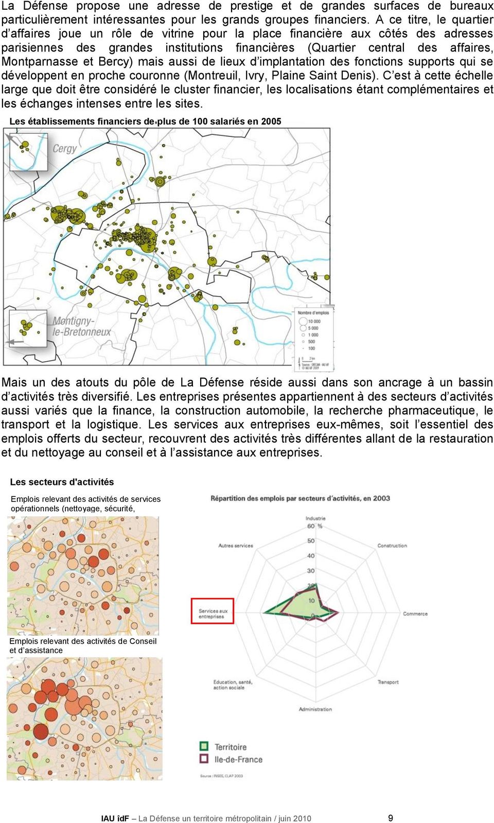 Montparnasse et Bercy) mais aussi de lieux d implantation des fonctions supports qui se développent en proche couronne (Montreuil, Ivry, Plaine Saint Denis).