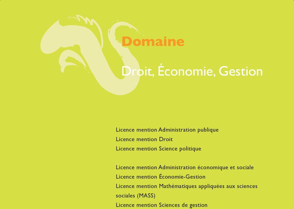 Administration économique et sociale Licence mention Économie-Gestion Licence