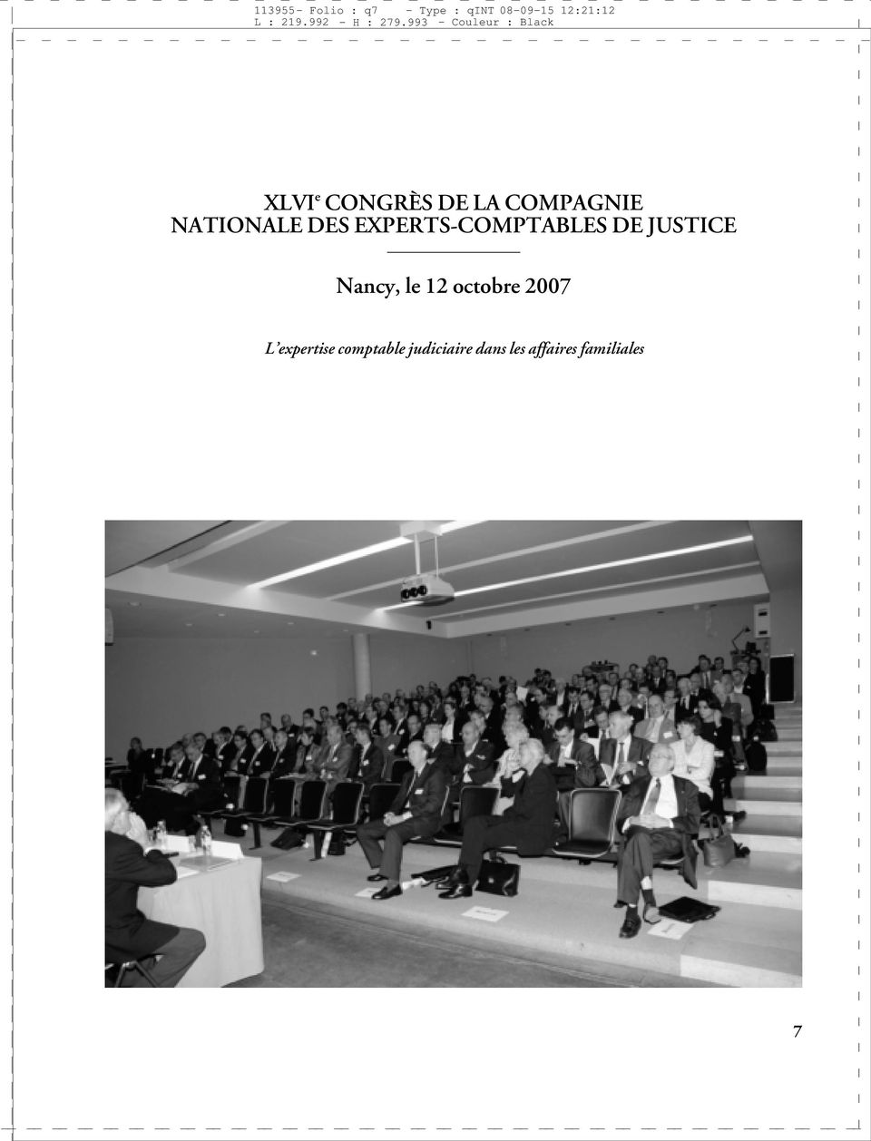 EXPERTS-COMPTABLES DE JUSTICE Nancy, le 12 octobre