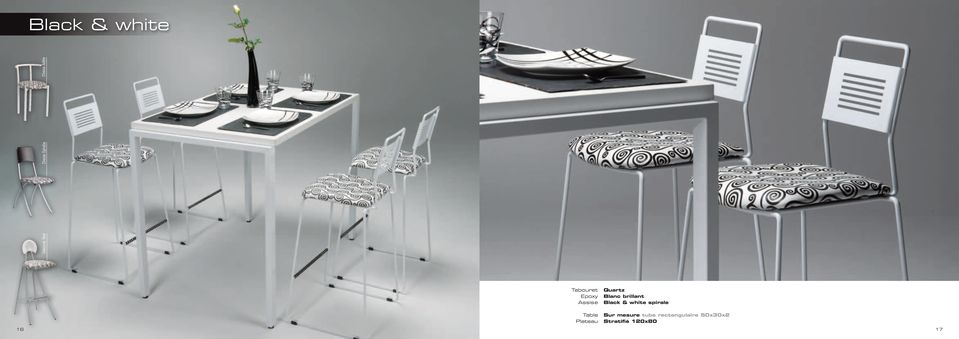 brillant Black & white spirale Table Sur