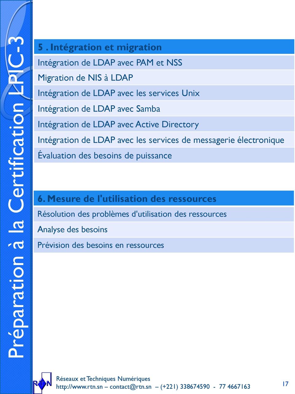 Unix Intégration de LDAP avec Samba Intégration de LDAP avec Active Directory Intégration de LDAP avec les services de