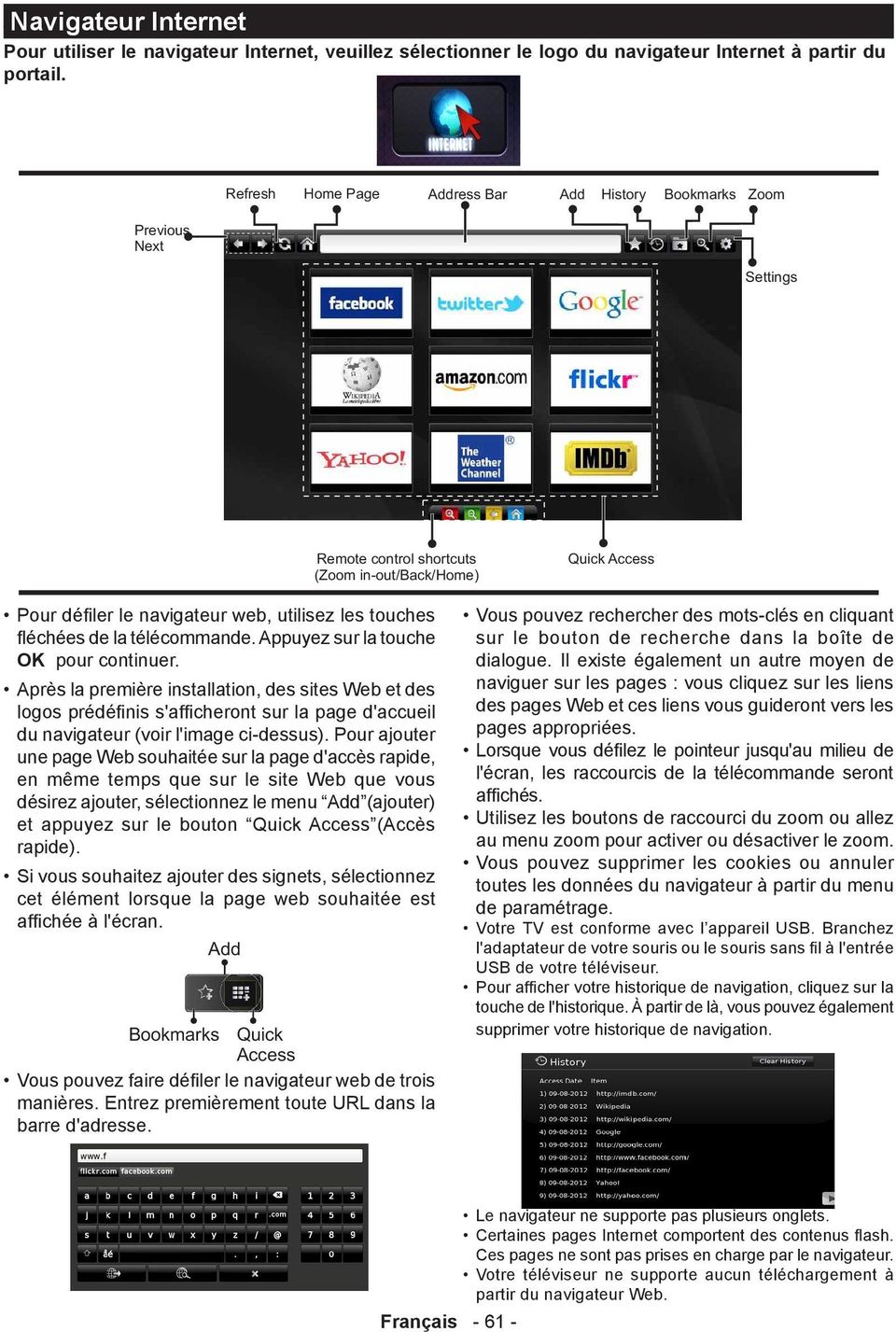 Après la première installation, des sites Web et des logos prédéfinis s'afficheront sur la page d'accueil du navigateur (voir l'image ci-dessus).