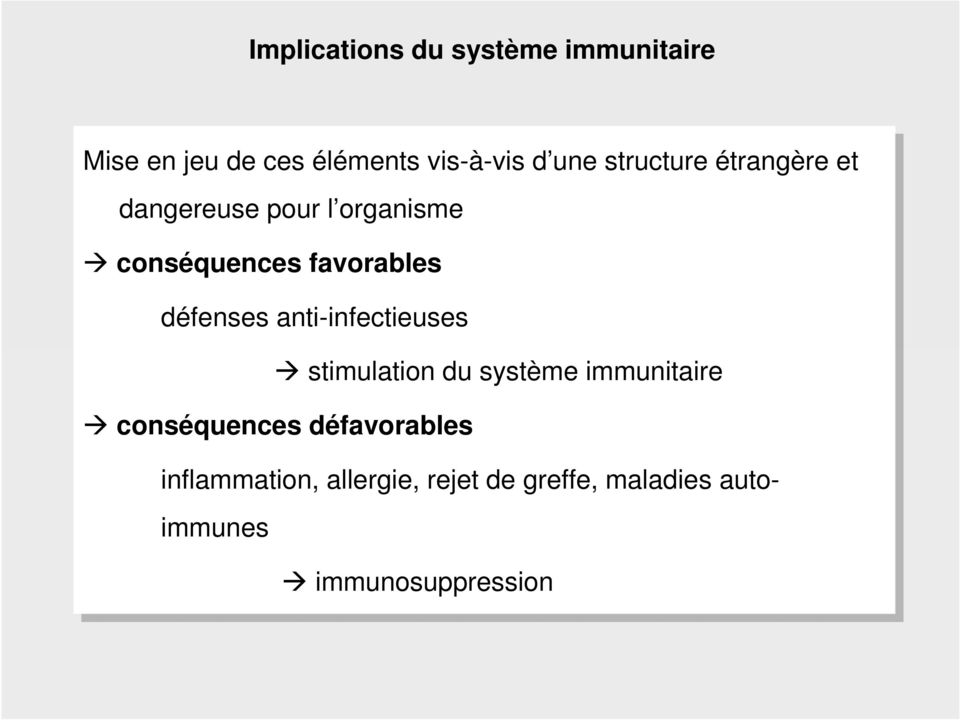 défenses anti-infectieuses stimulation du du système immunitaire conséquences