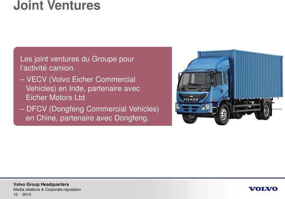 VECV (Volvo Eicher Commercial Vehicles) en Inde,