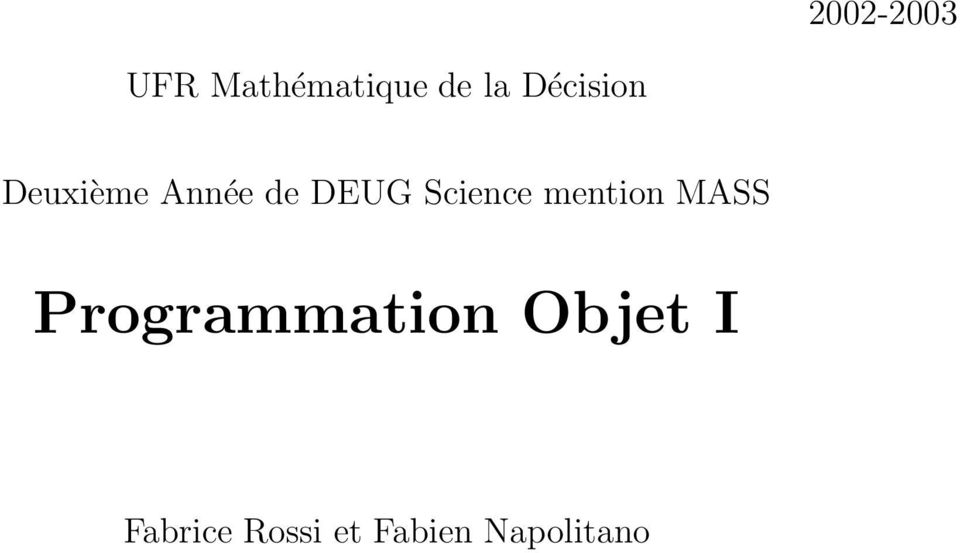 Science mention MASS Programmation