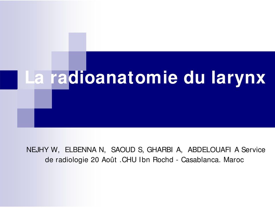 ABDELOUAFI A Service de radiologie