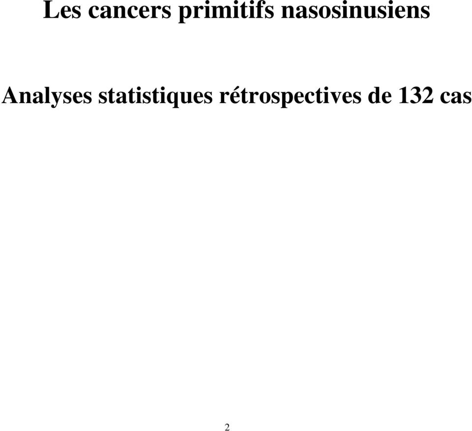 Analyses statistiques