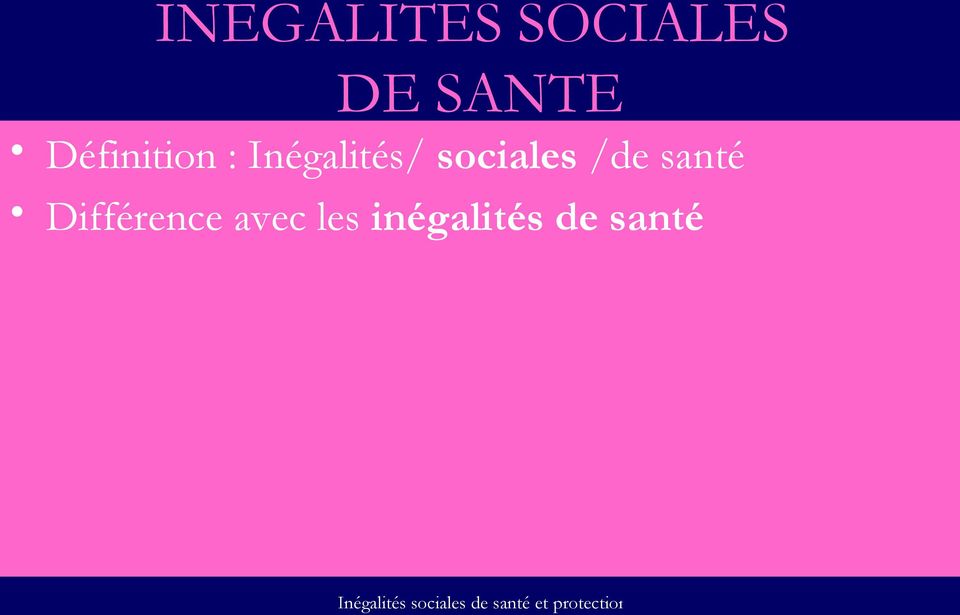 Inégalités/ sociales /de