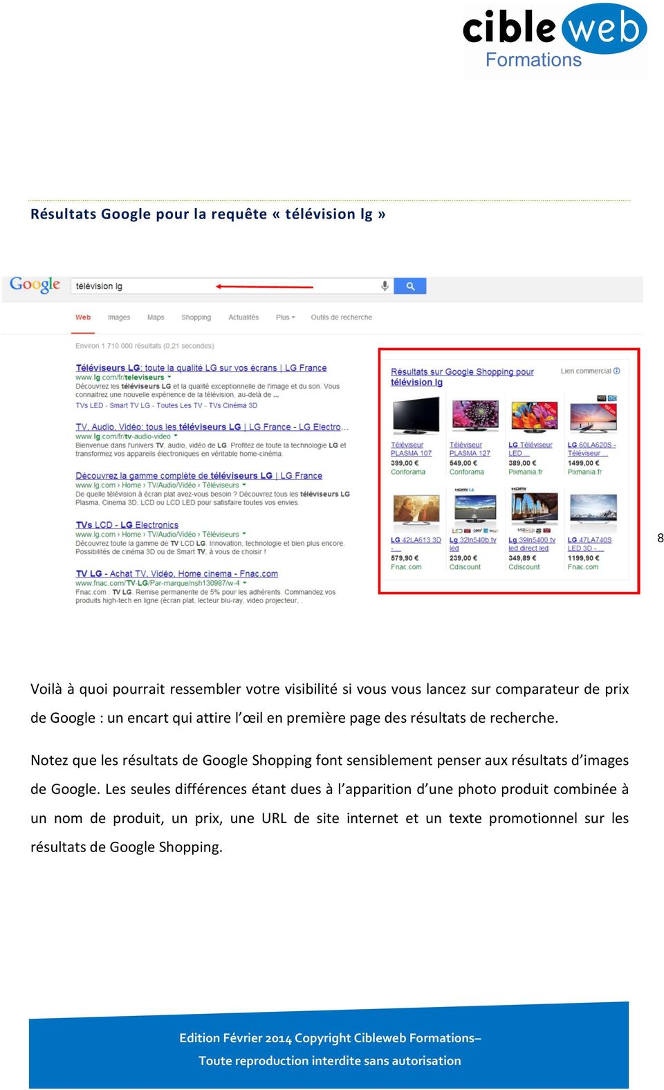 Notez que les résultats de Google Shopping font sensiblement penser aux résultats d images de Google.