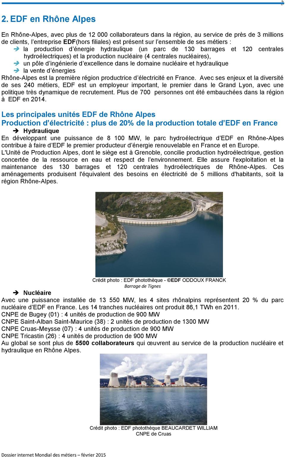dans le domaine nucléaire et hydraulique la vente d énergies Rhône-Alpes est la première région productrice d électricité en France.