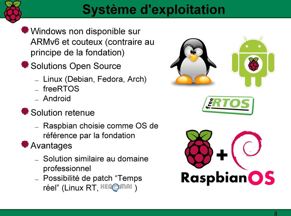 Android Solution retenue Raspbian choisie comme OS de référence par la fondation