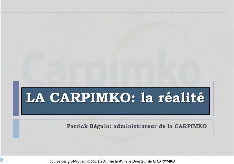 CARPIMKO Source des graphiques: