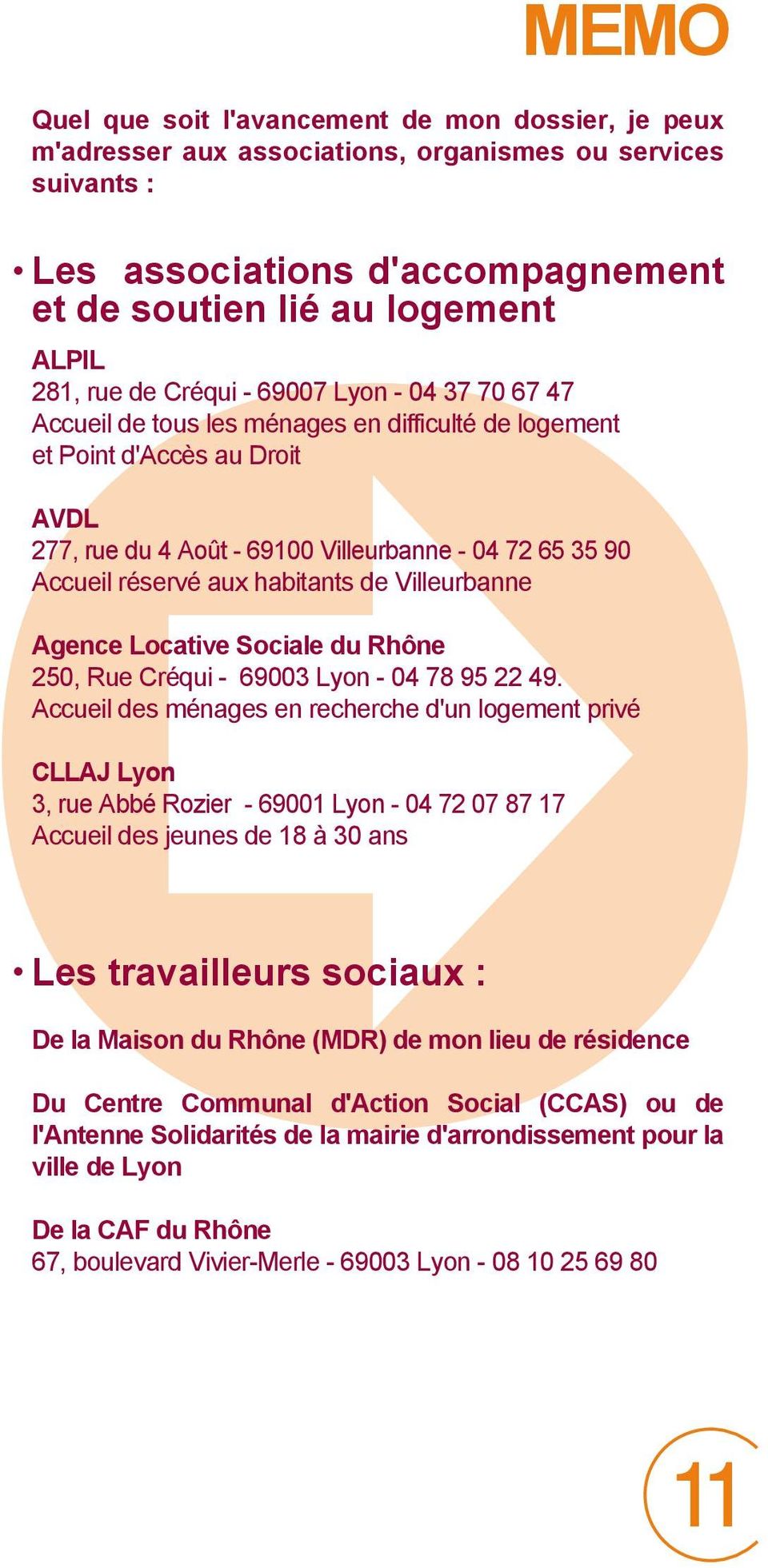 aux habitants de Villeurbanne Agence Locative Sociale du Rhône 250, Rue Créqui - 69003 Lyon - 04 78 95 22 49.