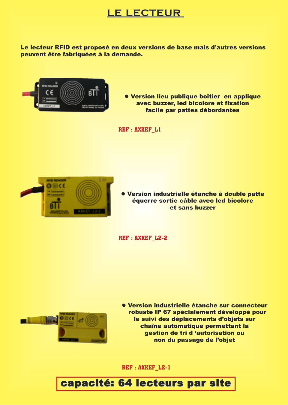 double patte équerre sortie câble avec led bicolore et sans buzzer REF : AXKEF_L2-2 Version industrielle étanche sur connecteur robuste IP 67 spécialement