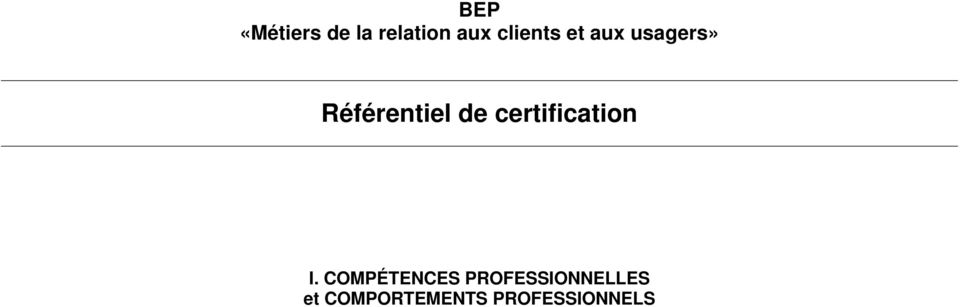 de certification I.