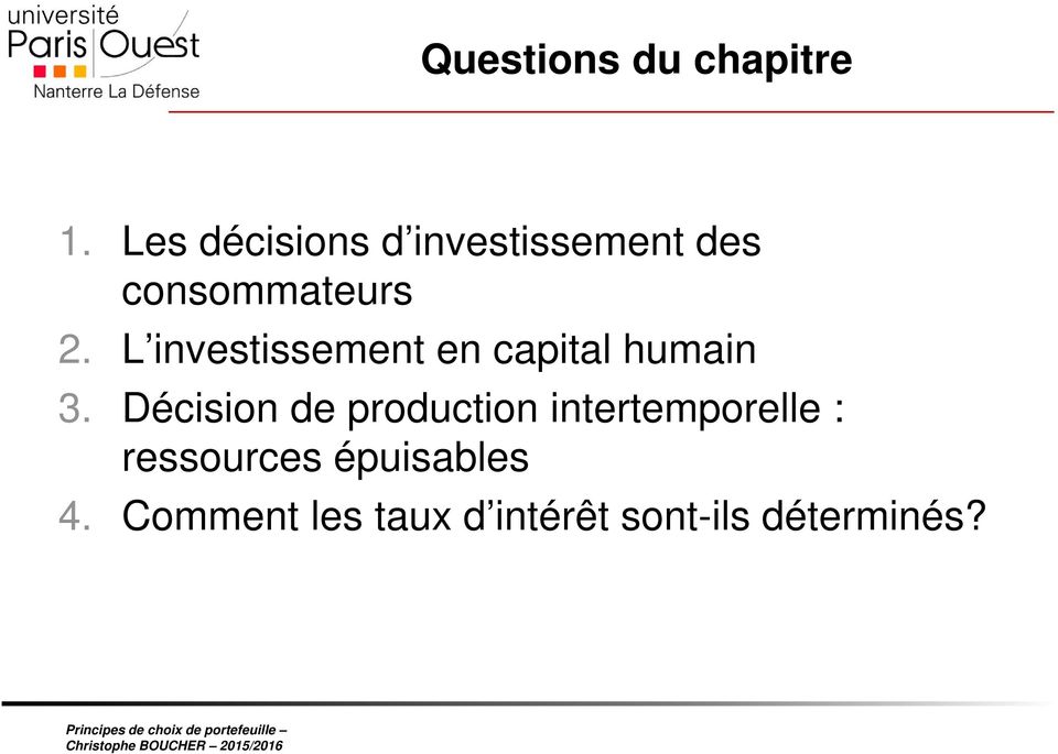 L investissement en capital humain 3.