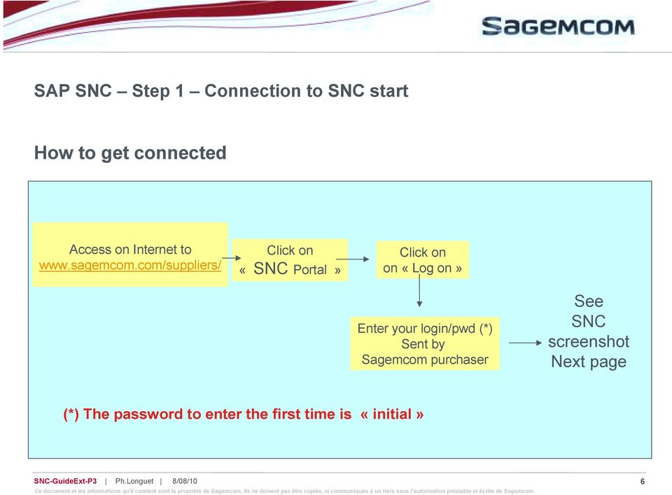 com/suppliers/ Click on «SNC Portal» Click on on «Log on» Enter your login/pwd