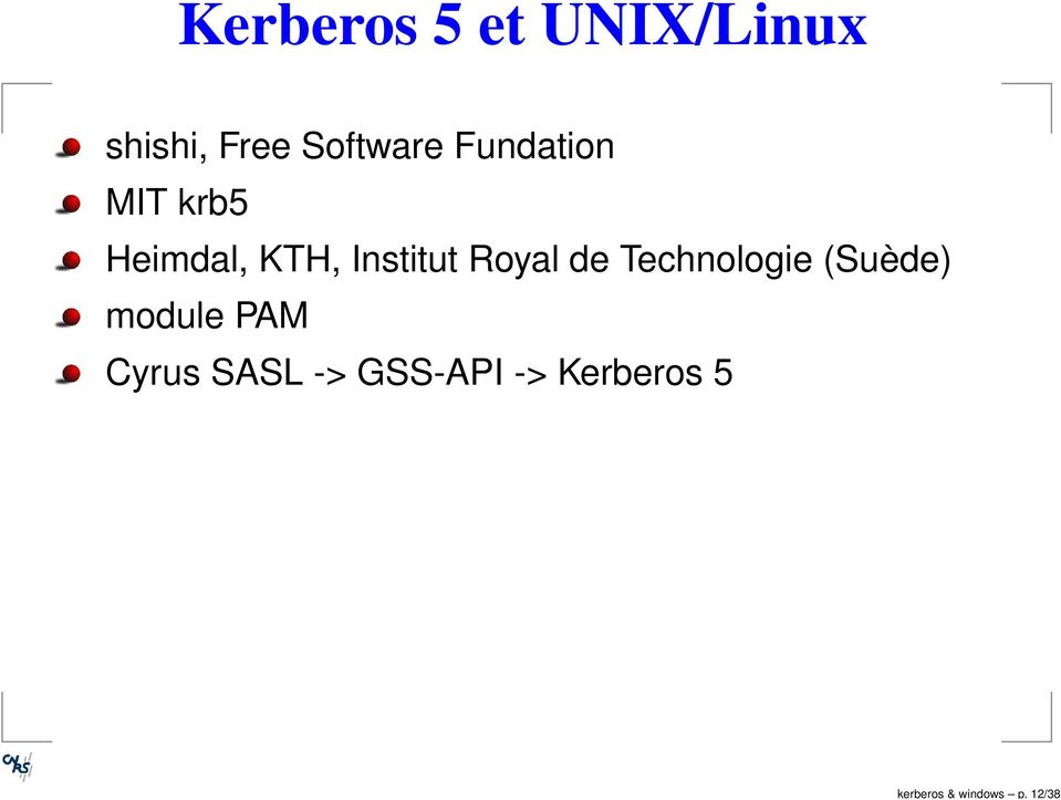 Software Fundation MIT krb5 Heimdal, KTH,