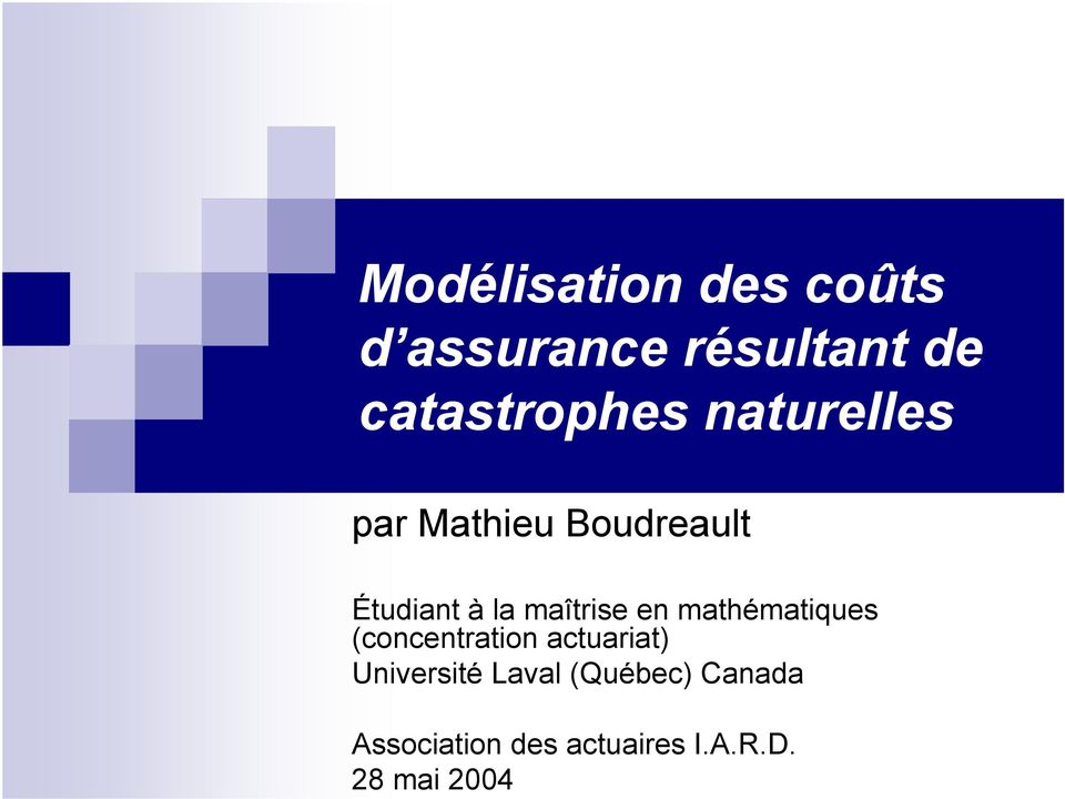 mathématiques (concentration actuariat) Université Laval