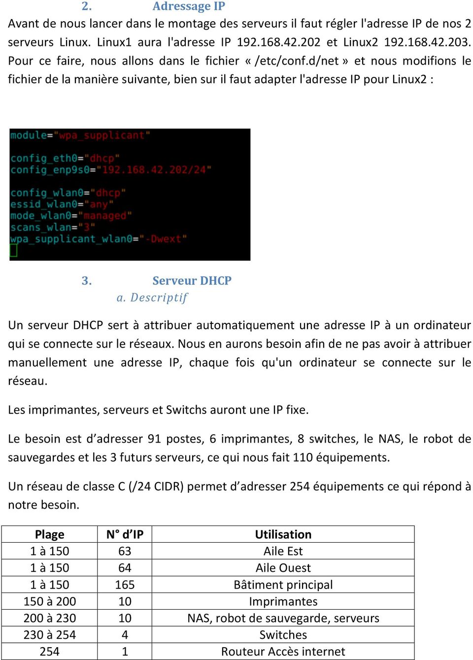 Descriptif Un serveur DHCP sert à attribuer automatiquement une adresse IP à un ordinateur qui se connecte sur le réseaux.