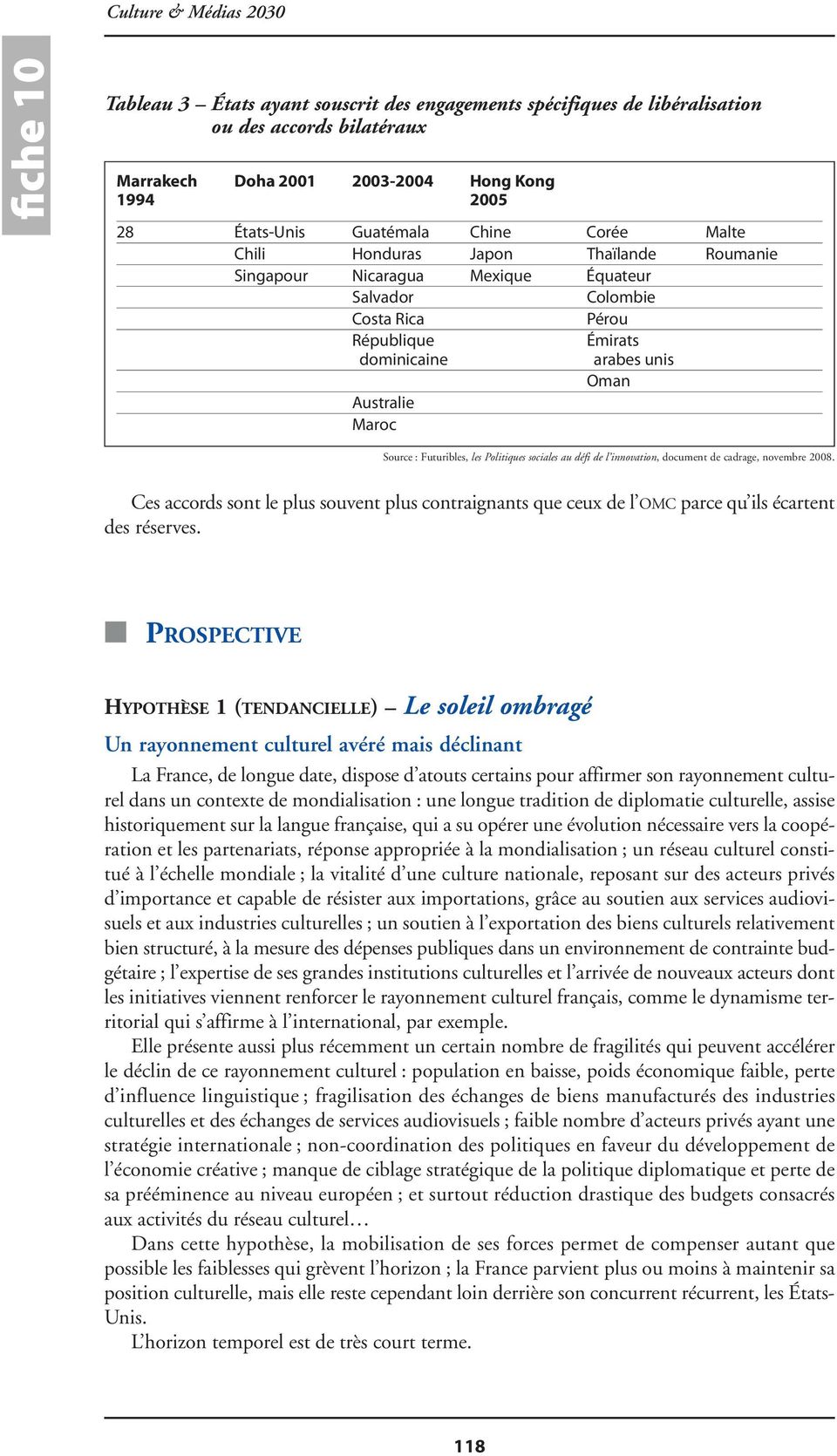 Source : Futuribles, les Politiques sociales au défi de l innovation, document de cadrage, novembre 2008.
