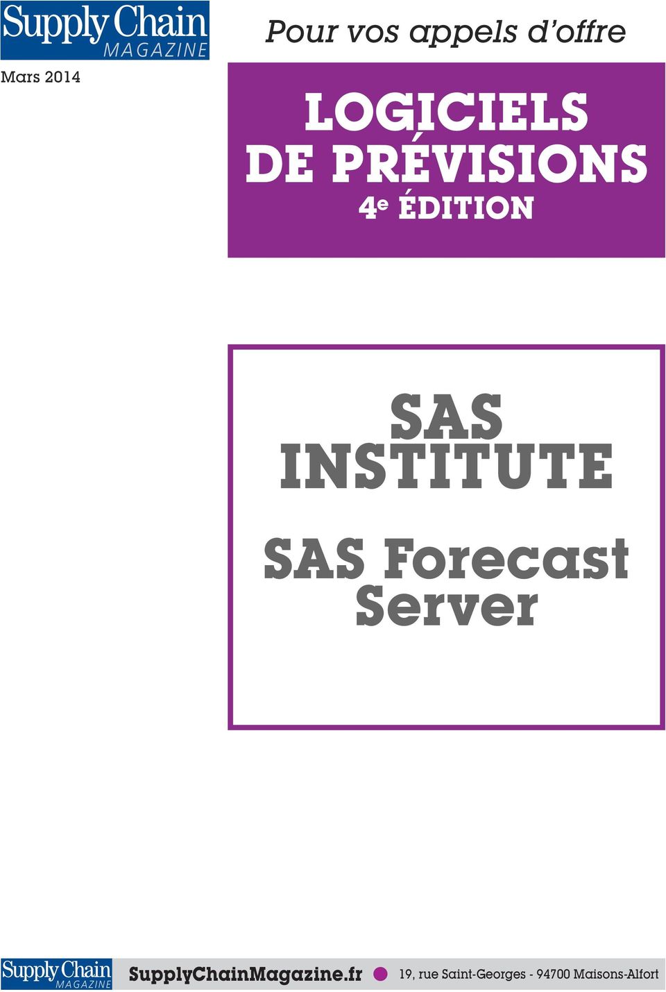 INSTITUTE SAS Forecast Server