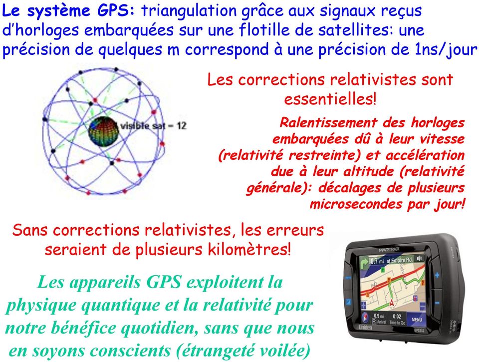 Les appareils GPS exploitent la physique quantique et la relativité pour notre bénéfice quotidien, sans que nous en soyons conscients (étrangeté voilée) Les