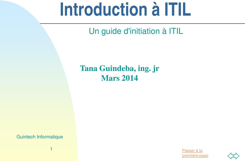d'initiation à ITIL