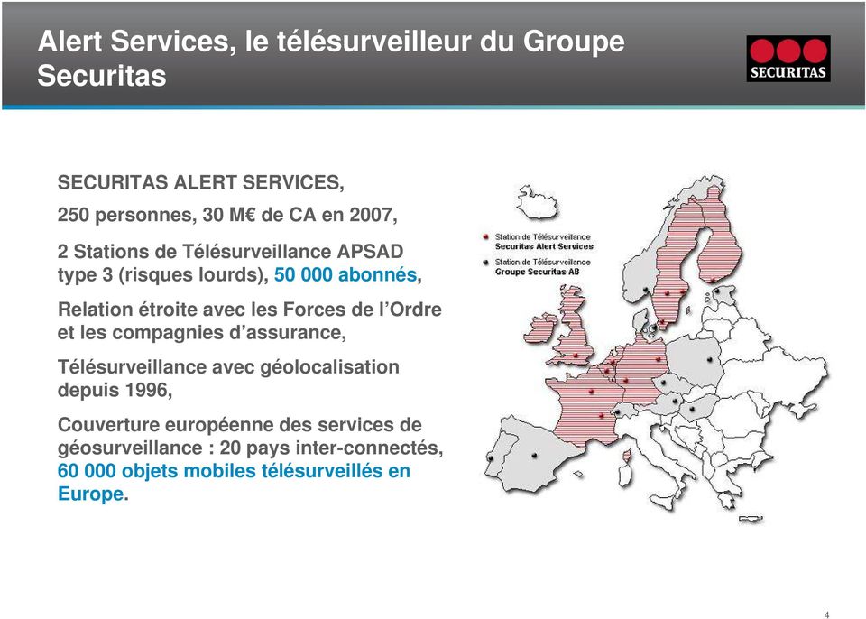 Forces de l Ordre et les compagnies d assurance, Télésurveillance avec géolocalisation depuis 1996, Couverture