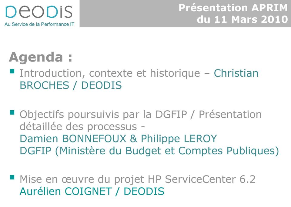détaillée des processus - Damien BONNEFOUX & Philippe LEROY DGFIP (Ministère du