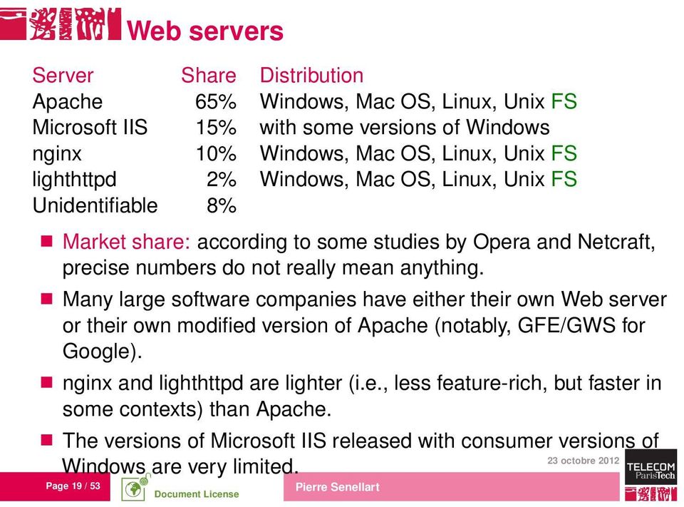 mean anything. Many large software companies have either their own Web server or their own modified version of Apache (notably, GFE/GWS for Google).