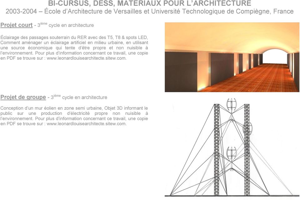 environnement. Pour plus d information concernant ce travail, une copie en PDF se trouve sur : www.leonardlouisearchitecte.sitew.com.