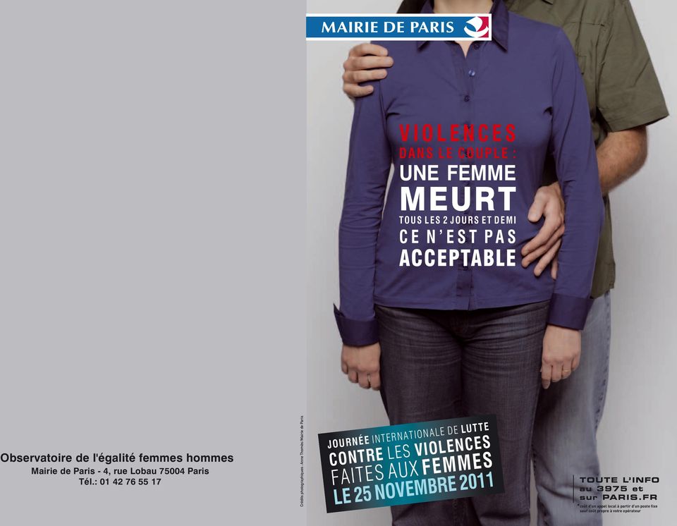 : 01 42 76 55 17 Crédits photographiques : Anne Thomès /Mairie de Paris Journée internationale de lutte contre les