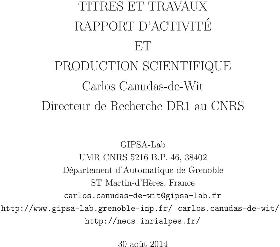A-Lab UMR CNRS 5216 B.P.
