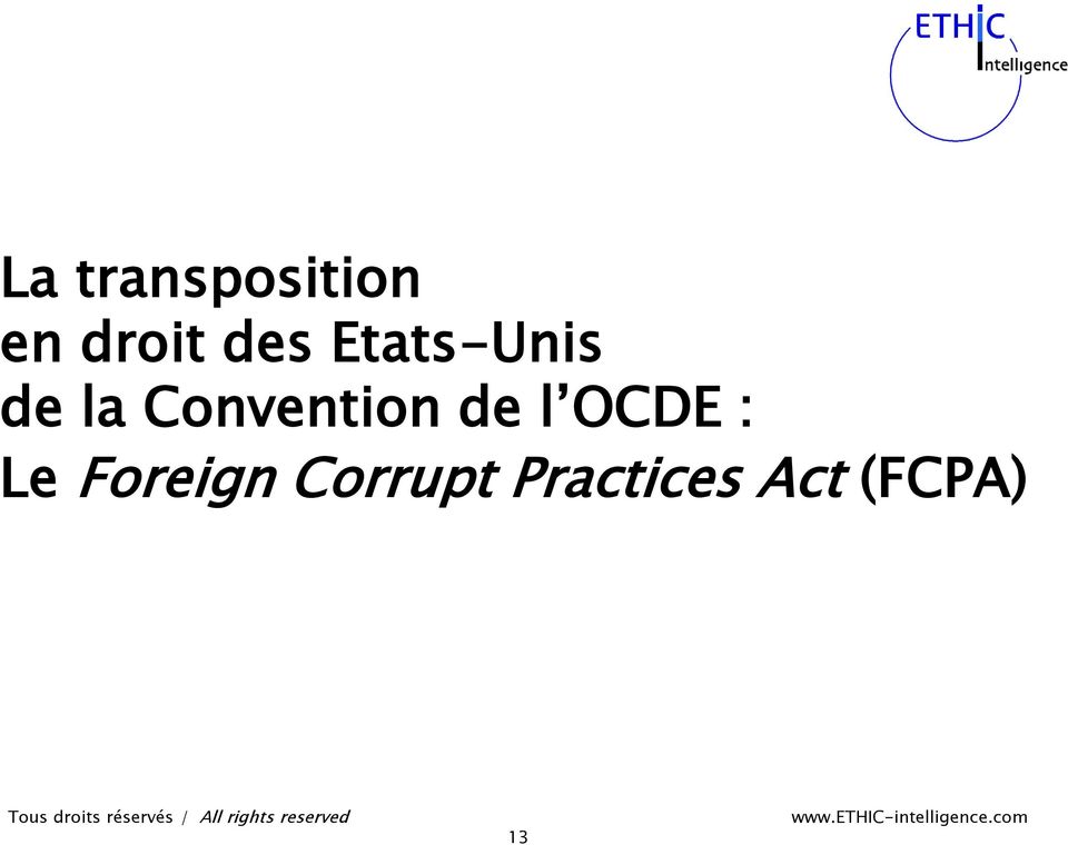 Convention de l OCDE : Le