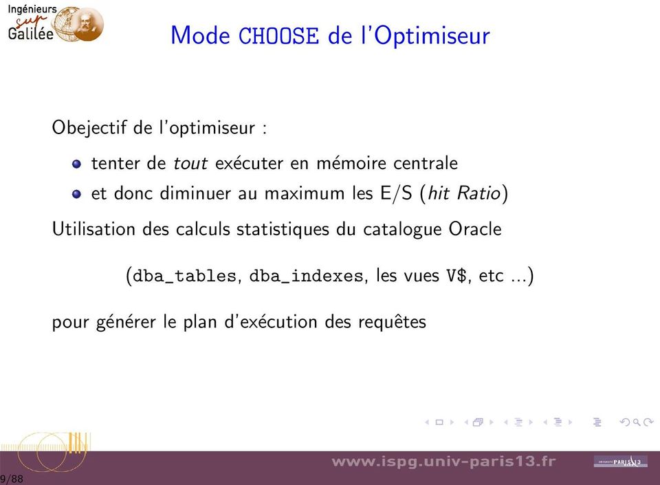 Ratio) Utilisation des calculs statistiques du catalogue Oracle