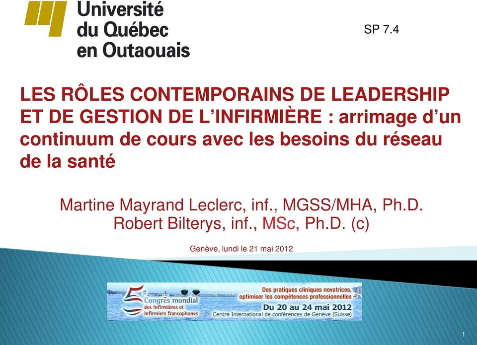 réseau de la santé Martine Mayrand Leclerc, inf., MGSS/MHA, Ph.D.