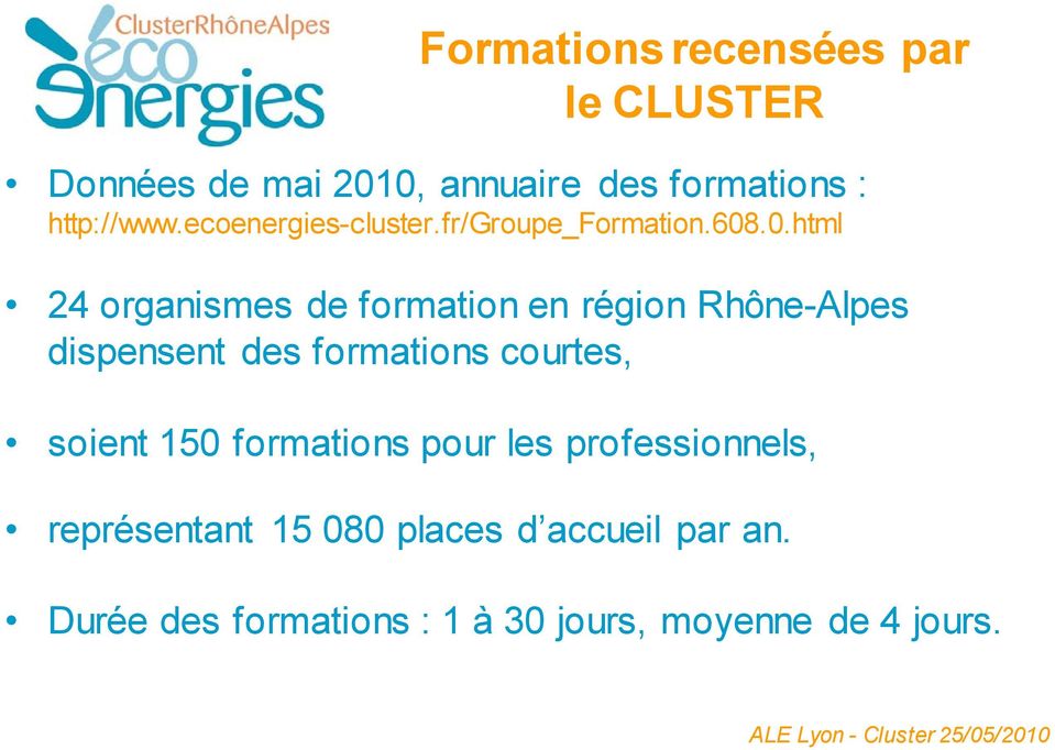 .0.html 24 organismes de formation en région Rhône-Alpes dispensent des formations courtes,