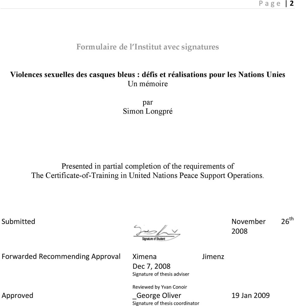 Certificate-of-Training in United Nations Peace Support Operations.