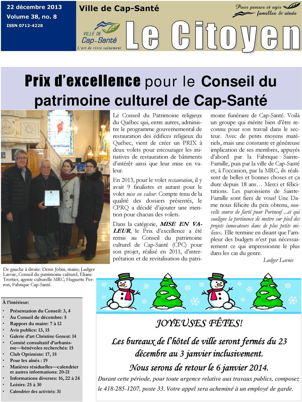 culturelle MRC; Huguette Perron, Fabrique Cap-Santé.
